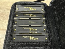 Hohner Piedmont Blues Harmonica Instrument Lot Of 5 W/ Case A B C E F