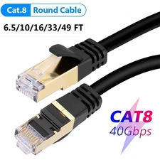 Cat 8 Ethernet RJ45 Cable Super Speed 40Gbps Patch LAN Network Cable 6.5-49 FT
