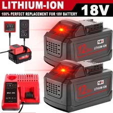 PACK For Milwaukee For M18 12Ah Lithium Battery 48-11-1860 48-11-1812 Charger