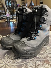 Columbia Waterproof Unisex Kids Snow Boot US 6 Gray Black Blue BY1320-053
