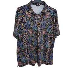 Sunday Swagger Polo Shirt Mens 2XL Casino Vegas Gamblers Golf All over Print