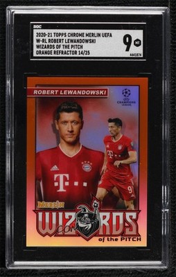 2020 Wizards of the Pitch Orange Refractor 14/25 Robert Lewandowski SGC 9 07o4