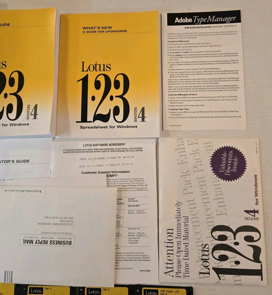 Lotus 123 Spreadsheet Release 4 Upgrade Software (PC, 1993, 3.5" Floppy) - Image 3 of 4