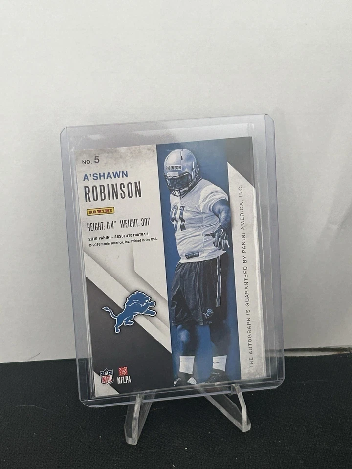 2016 Panini Absolute - ROOK Ink A'Shawn Robinson #5 Blue (AU, RC) - Image 2 of 2
