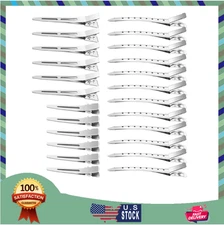 65Pcs Duck Billed Hair Clips for Styling Sectioning, Metal Silver Alligator Hair