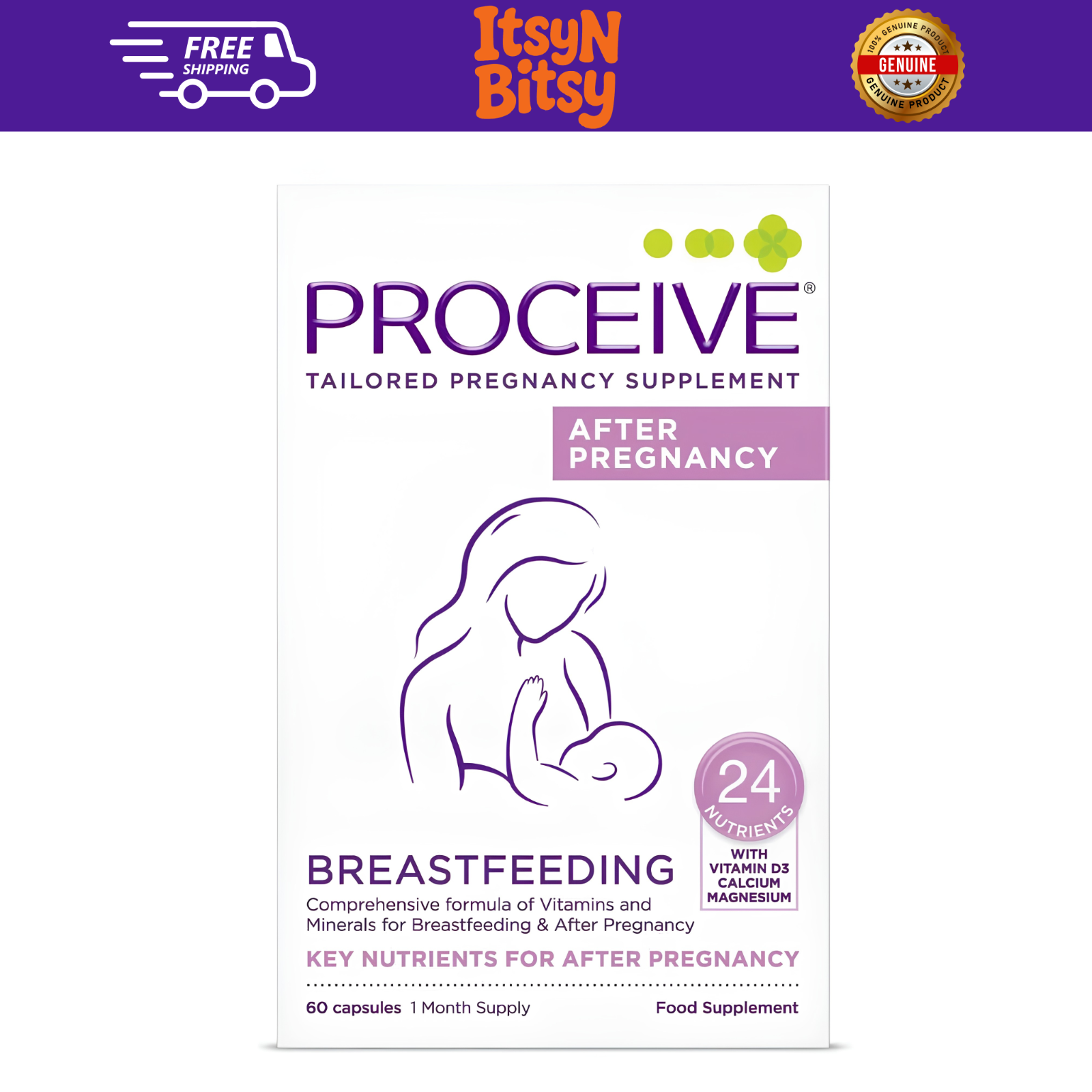 Proceive Breastfeeding Supplement - 60 Capsules - 100% GENUINE NEW 🟢