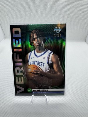 2025-26 Bowman Basketball Kam Williams Verified Green /99 University Kentucky