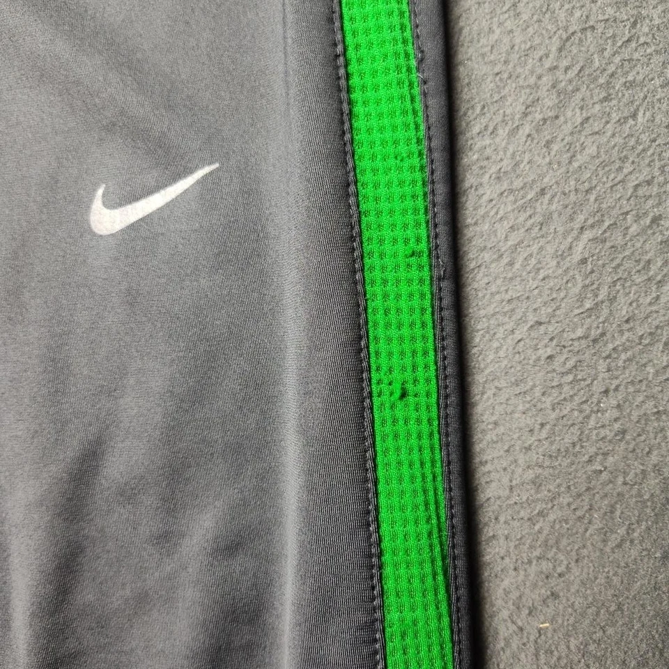 Nike Running Track Pants Medium Gray Green Zippered Ankles Training Joggers Gym - Image 3 of 4