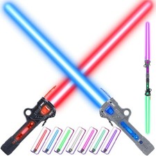 Light Up Saber for Kids, Dual Light Sword RGB 7 Colors Changeable with 3 Mode...