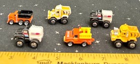 VTG Micro Machines Lot Of 6 4-Road Champs Tanker & Dump Trucks 1-Rescue 1Dump Tk