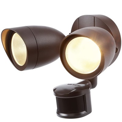 LEONLITE Motion Sensor Flood Light, ETL Listed, Aluminum LED Bronze(3000K) 