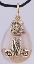 Antique FABERGE Gold Agate Hard Stone Easter Egg Pendant