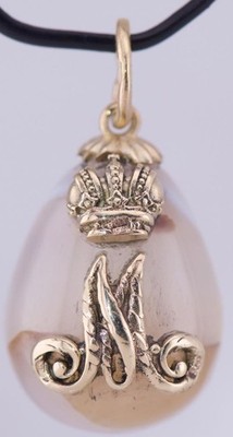 Antiker FABERGE Gold Achat harter Stein Osterei Anhänger