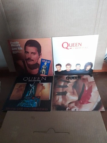 Queen/freddie Mercury x 4 UK 7 Inch Vinyl Singles Job Lot