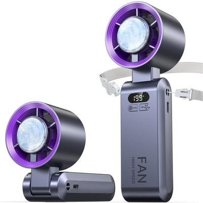 Handheld Portable Turbo Fan with Ice Cooler, Speed (1-199) Rechargeable Perso...