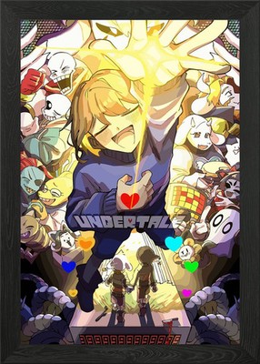 Undertale characters illustration Framed Wall Art Poster Print Picture