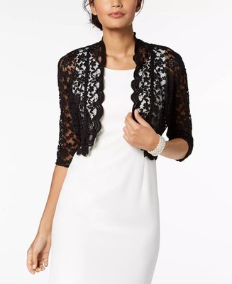 Connected BLACK Women's Scalloped Lace Shrug, US X-Large | eBay Connected BLACK Women's Scalloped Lace Shrug, US X-Large | eBay