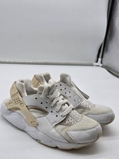 Nike Air Huarache Run Shoes Youth Size 5Y White Sneakers 654275-110 Damage