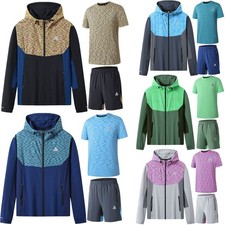 3Pcs Mens Performance Tri Set Breathable Hooded Stretch Activewear Gym Short Top