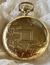 1910 SPECTACULAR 14K GOLD BIG 16s WALTHAM HUNTER AWESOME GOLD CASE Works 82.4 gr