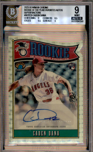 2025 Bowman Chrome ROTY Caden Dana 1/1 Superfractor Auto Rookie (RC) (AU) BGS 9