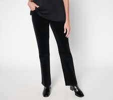 Belle by Kim Gravel Petite TripleLuxe Corduroy Boot Cut Pant Black 12 New