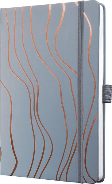 Notizbuch Jolie A5 Liniert Tagebuch Grau Hardcover-image