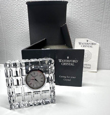 Waterford Crystal Square 3" Small Desk Clock White Dial Made In Ireland