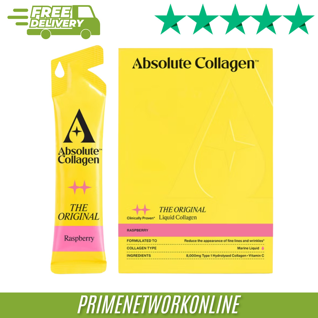 Absolute Collagen Liquid Supplement Raspberry - 10 x 12ml Sachets 100% NEW ⭐⭐⭐⭐⭐
