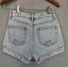 PacSun Mom Shorts Size 25 High Rise Denim Blue Cuffed Hem Light Wash Jean