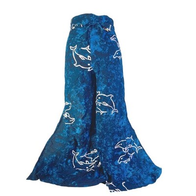 Tie Dye Harem Palazzo Tie Pants Women's M Wide Leg Hippie Boho Blue Harem Split