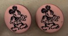 VINTAGE KOCHER MICKEY MOUSE BUTTONS - LOT OF 21 BUTTONS - PINK WITH BLACK — photo 1