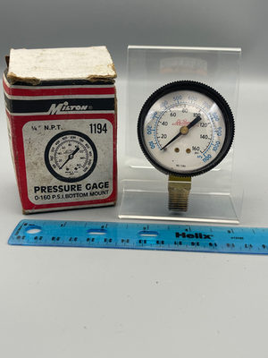 #ad Milton 1194 1 4quot; NPT Pressure Dial Gauge 0 To 160 PSI 2quot; Face $14.99