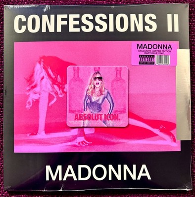 MADONNA CONFESSIONS II RECORD  TIKTOK  BLUE VINYL PROMO ABSOLUT COASTER LOT MINT
