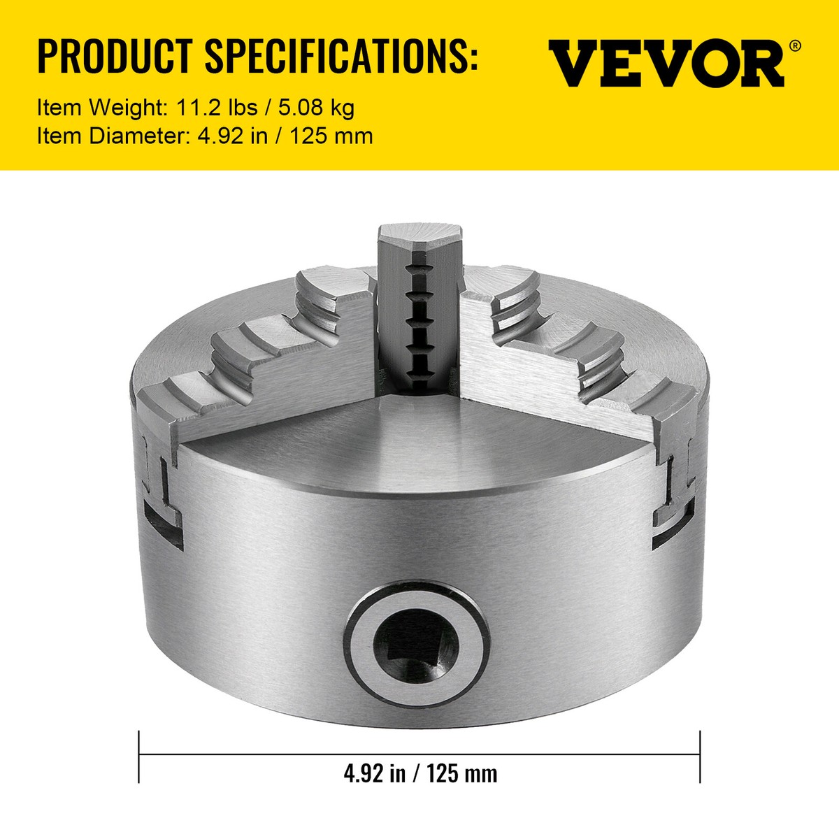Mandrin De Tour K11 80 à 3 Mors Auto-centrant - Diamètre 80 Mm, Manuel | Accessoire Tour à Métaux