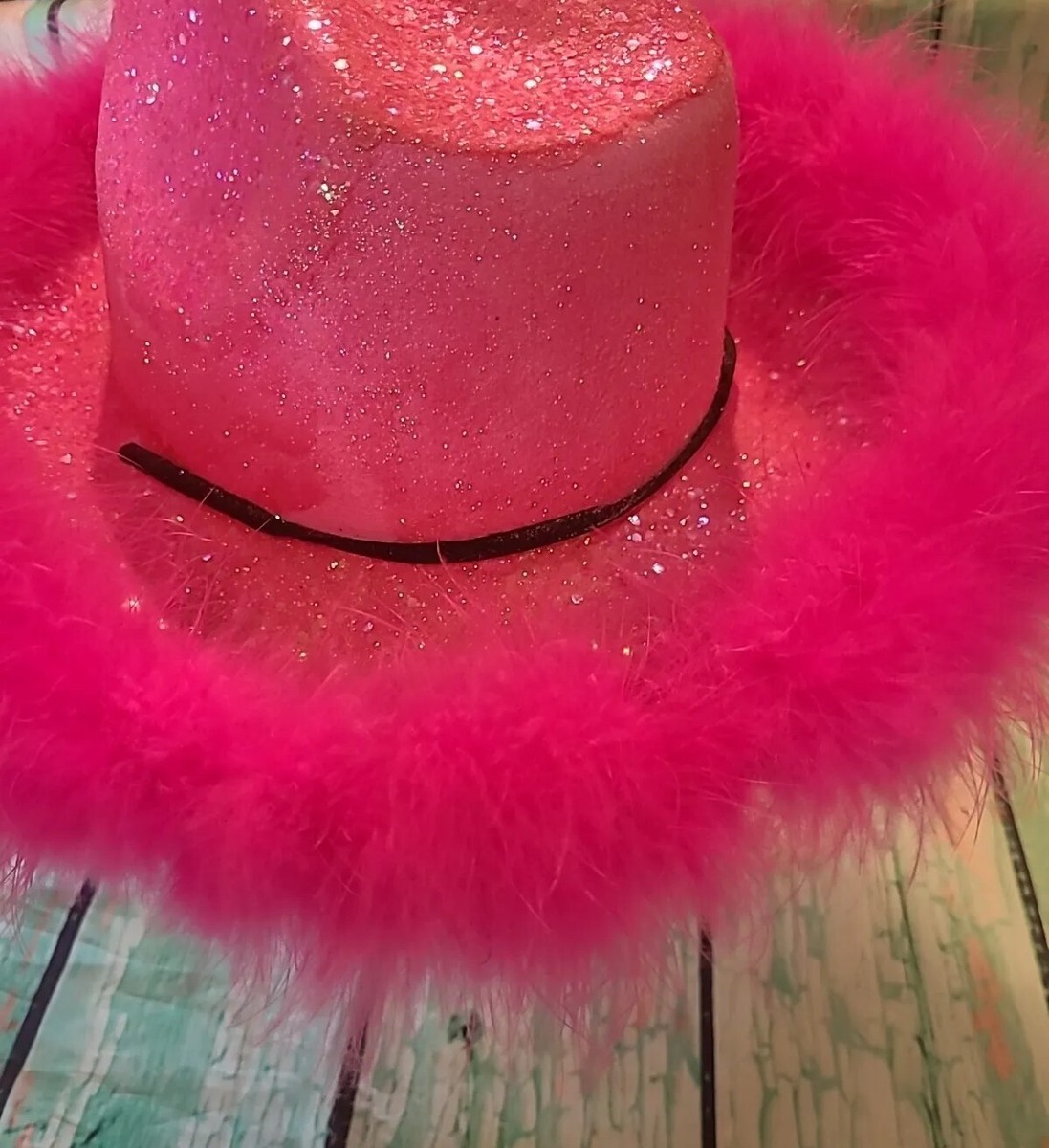 Cowboy Hat For Women Pink Cowgirl Hat With Feather Brim Western