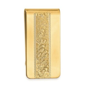 Authentic Gold-plated Kelly Waters Money Clip with Swirl Pattern Center