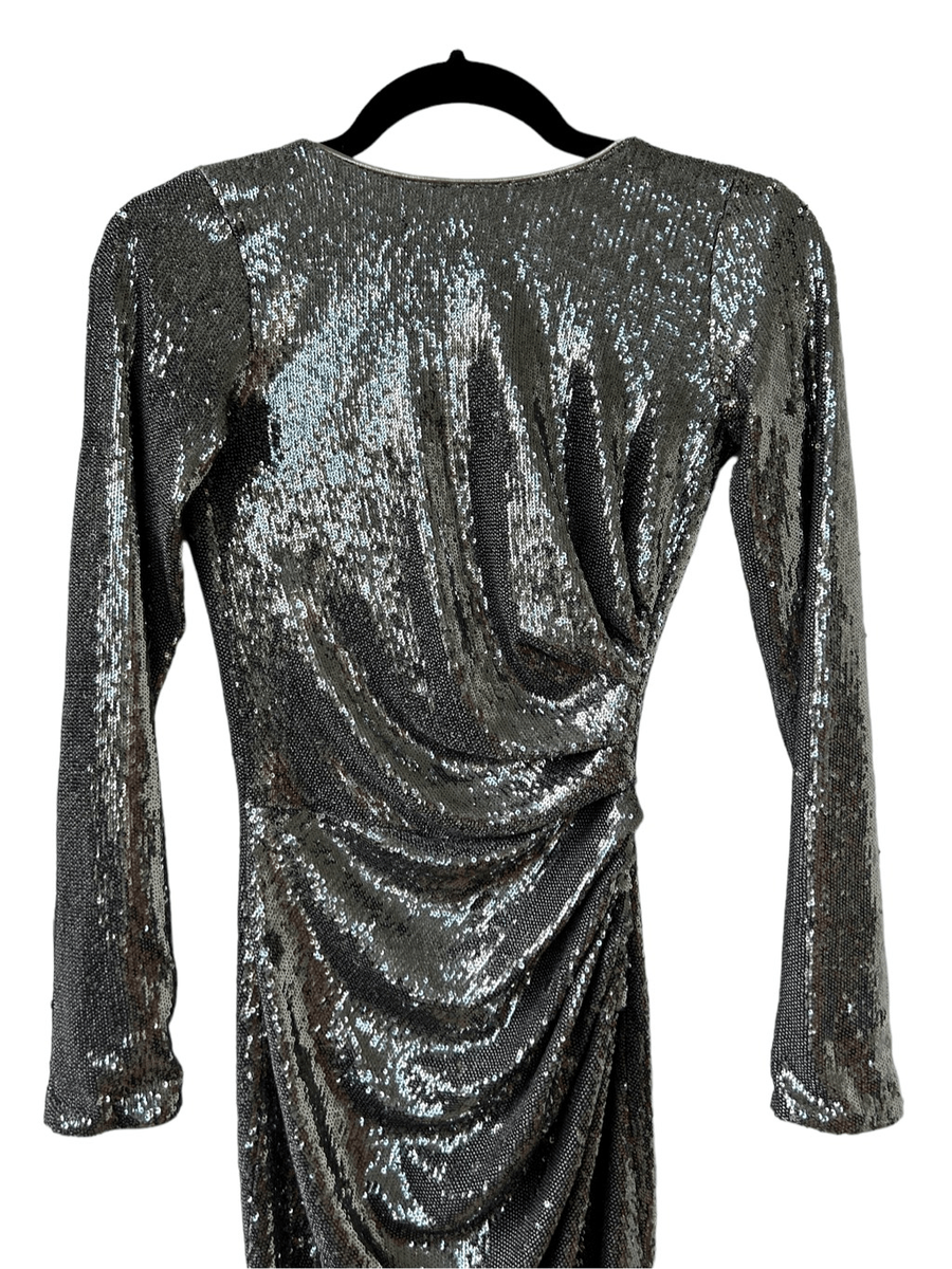 dress the population emilia dress Dress The Population Women's Green Emilia Metallic Ruched Dress Size S