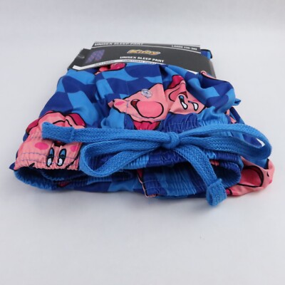 Nintendo Kirby Pajama Pant Adult Large Blue Checkered Sleep