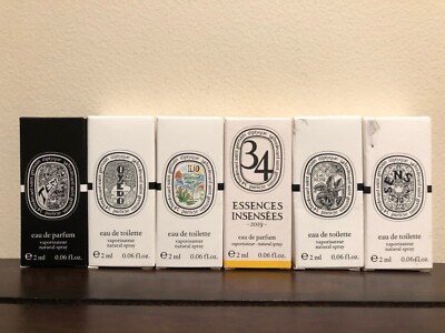 Diptyque EDT / EDP Perfume Spray Sample Size 2 ml / 0.06 oz New - Choose One