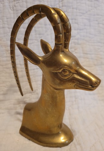 Vintage Mid Century Antilope Gazelle Messing Buchstützen - Bild 5 von 15