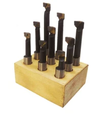 Boring Bar Set 9 Pc Carbide Tipped Bars 3/8 Inch Shank Lathe Tool C6 Carbide Tip