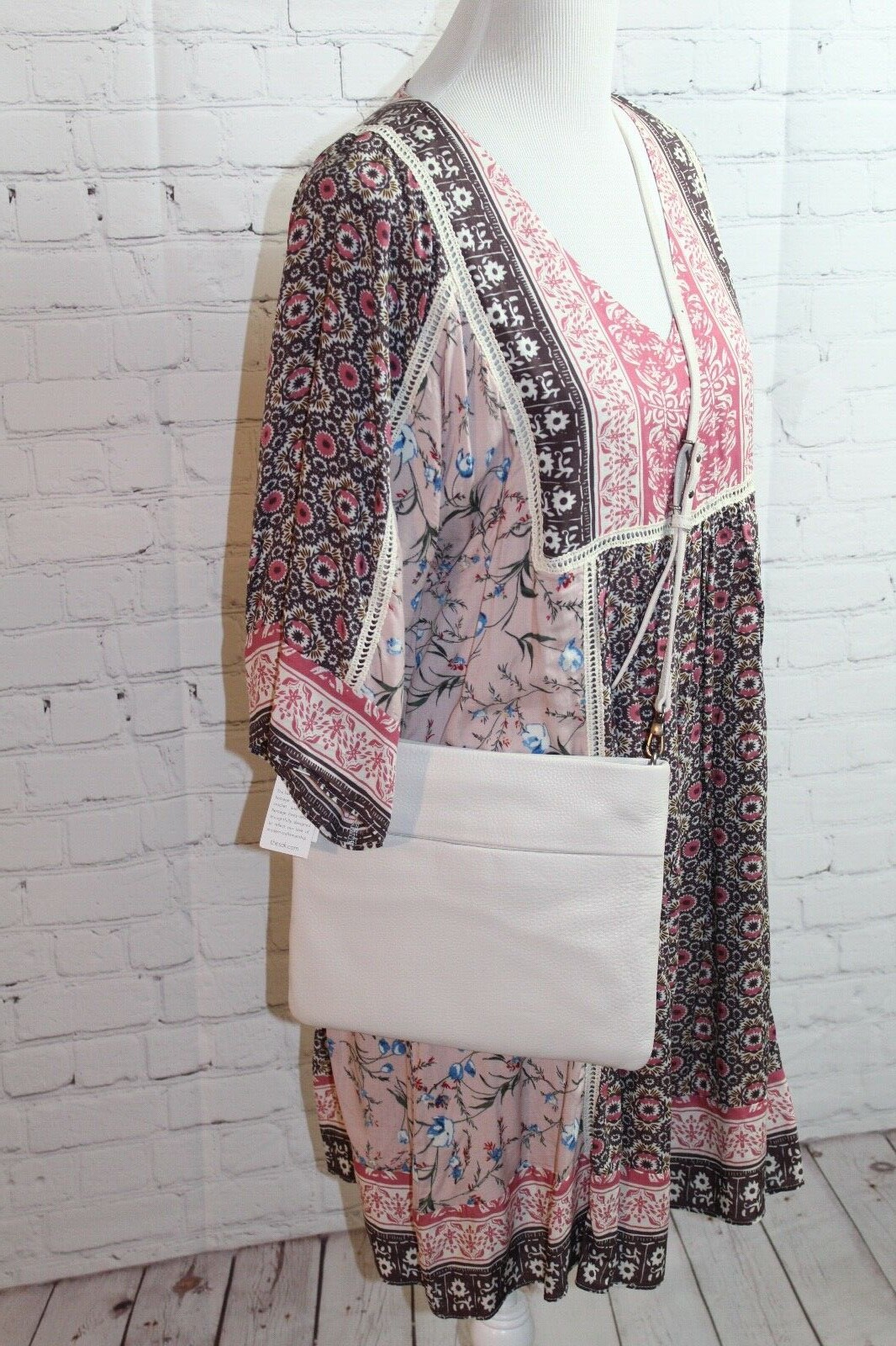 NWT H The Sak Tomboy Stone Convertible Leather Clutch Crossbody