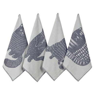Cat Themed Funny Dish Towels for Kitchen Drying 100% Cotton Kitchen Tea Towel...