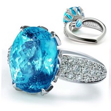 Styling Valentine Gifts Ring 925 Silver Plated 4.50 CT Simulated Aquamarine Ring