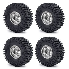 1.0 Steel Beadlock Wheel Rims Rubber Tires For 124 Scx24 Rc Car