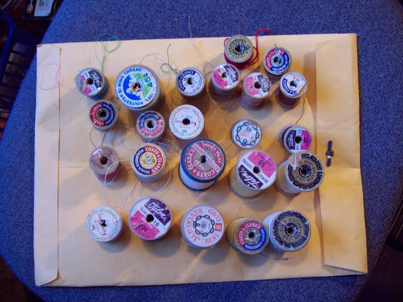 Lot of 23 Vintage Wood Sewing Thread Spools    various sizes