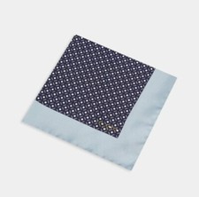 Ted Baker LIPHOOK 49 Navy Geo Spot Print Silk Pocket Square BNWT Handkerchief