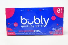 Bubly Blueberry Pomegranate Sparkling Water, 12 oz (8 Pack)