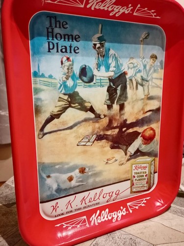 1996 Kellogg's Reproduction 1912 Reddys Great Slide To The Home Plate Metal Tray - Picture 3 of 4